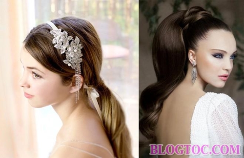 Beautiful bridal hairstyle with delicate yet beautiful ponytail 8