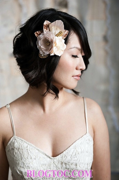 The bride's short hairstyles are extremely pretty and cute in 2015 8